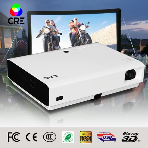 DLP short throw 3D projector 3000 lumen with android 4_4 system high definition 1280_800